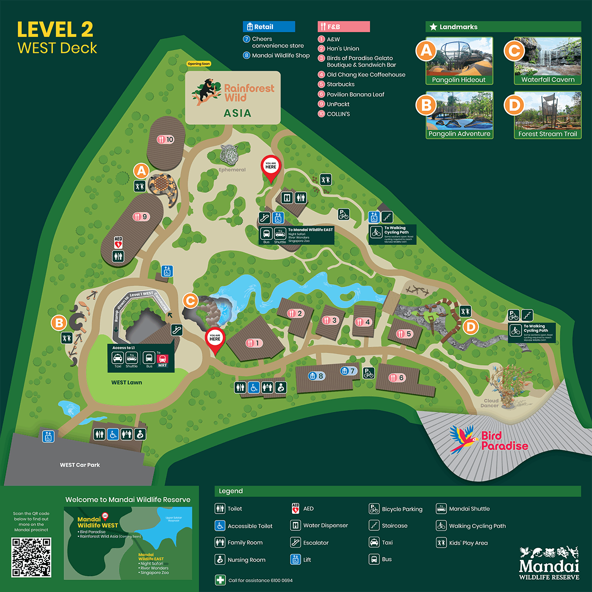 Mandai Wildlife West Level 2 Map